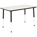 Adjustable Height Rectangular Classroom Activity Table, Writing Desk for School and Home, Grey Top/Black Edge, 47" W x 29" L x 30" H