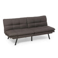 Futon Sofa Bed, Convertible Memory Foam Sofa Couch with Adjustable Positions for Small Living Room, Office, Apartment, Dark Grey Linen Fabric