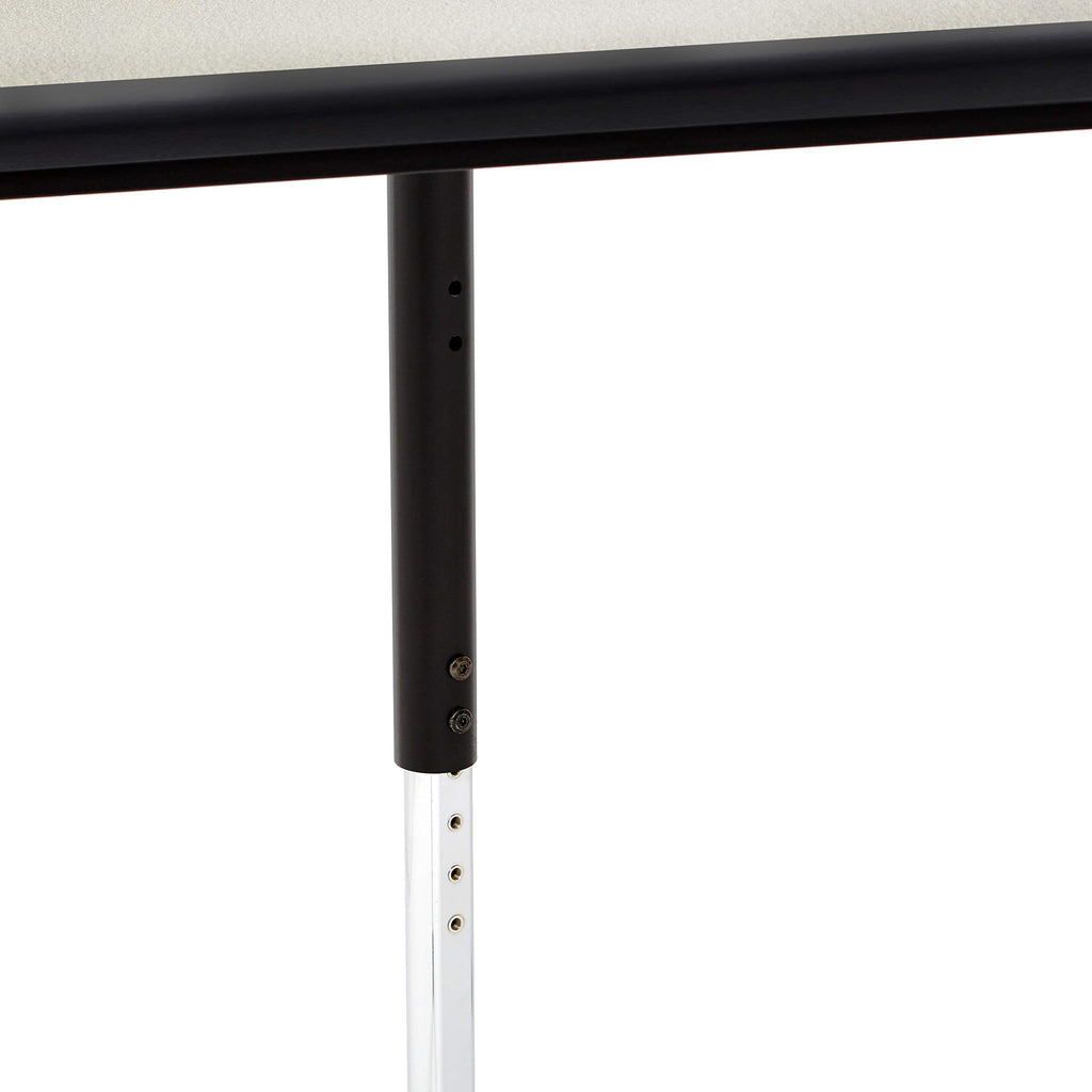 Adjustable Height Rectangular Classroom Activity Table, Writing Desk for School and Home, Grey Top/Black Edge, 47" W x 29" L x 30" H