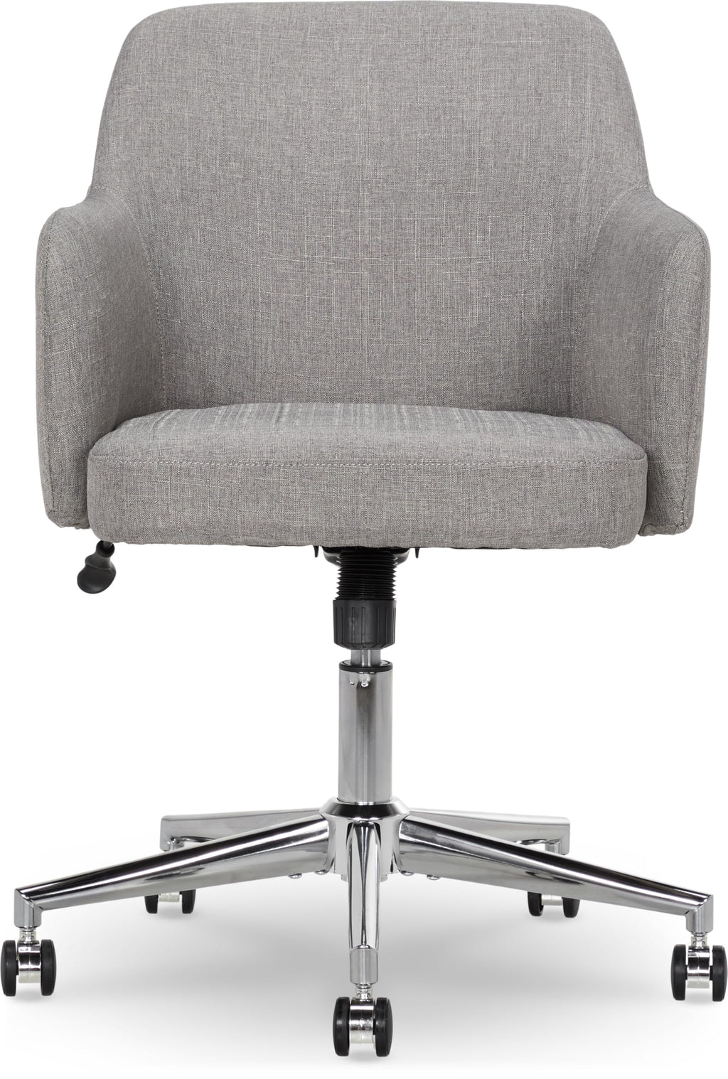 Modern Home Office Desk Chair with Adjustable Height, 360 Degree Swivel, Smooth-Rolling Wheels, High-Density Foam Cushioning, Light Gray