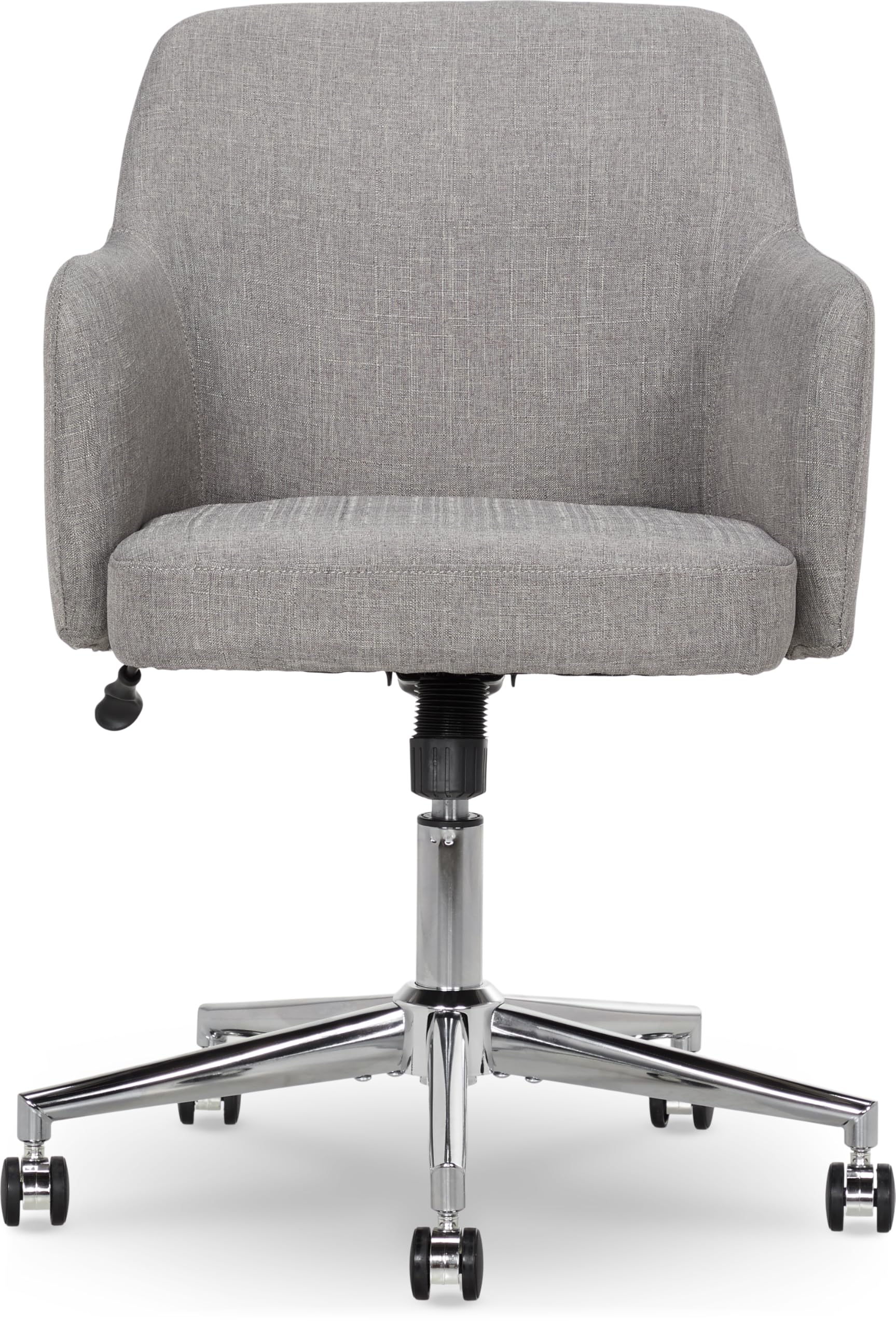 Modern Home Office Desk Chair with Adjustable Height, 360 Degree Swivel, Smooth-Rolling Wheels, High-Density Foam Cushioning, Light Gray