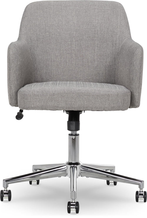 Modern Home Office Desk Chair with Adjustable Height, 360 Degree Swivel, Smooth-Rolling Wheels, High-Density Foam Cushioning, Light Gray