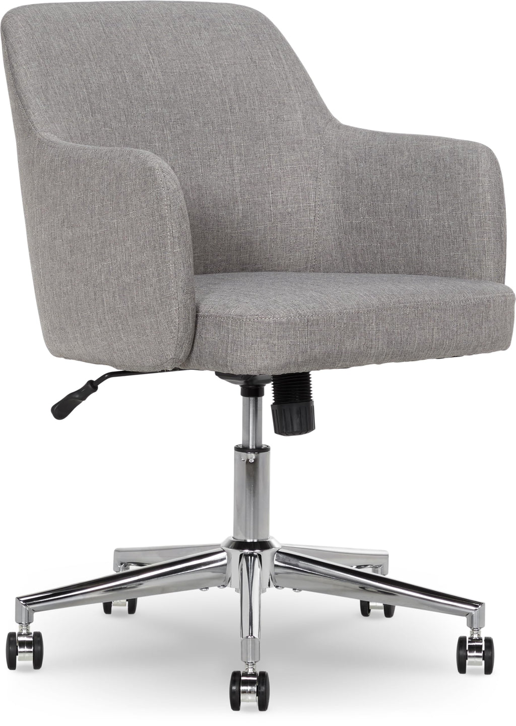 Modern Home Office Desk Chair with Adjustable Height, 360 Degree Swivel, Smooth-Rolling Wheels, High-Density Foam Cushioning, Light Gray