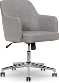 Modern Home Office Desk Chair with Adjustable Height, 360 Degree Swivel, Smooth-Rolling Wheels, High-Density Foam Cushioning, Light Gray